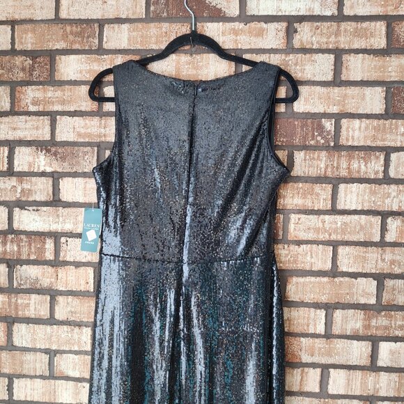 NWT Lauren Ralph Lauren Long Sleeveless Sequin Dress Size 8 - Picture 7 of 11